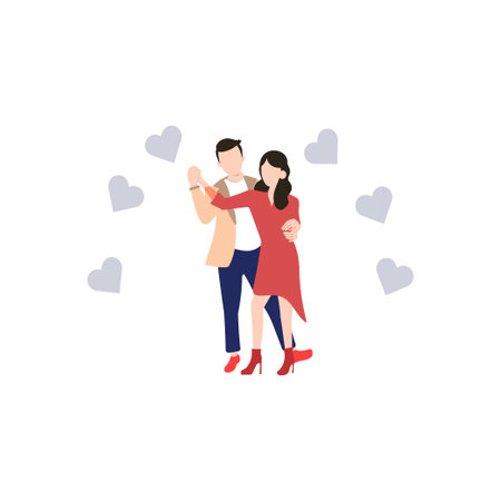 The couple is dancing.のイラスト素材