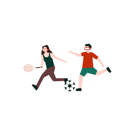 Man and woman playing tennis design, Sport hobby competition and game theme Vector illustrationのイラスト素材