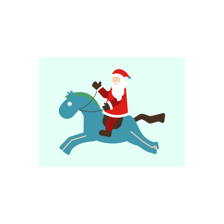 Santa flying on a horse.のイラスト素材