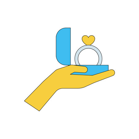 Someone is proposing with a ring.のイラスト素材