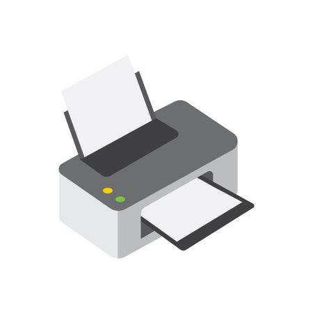printer Vector illustration on a transparent background. Premium quality symbols. Flat icons for concept and graphic design.のイラスト素材