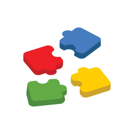 puzzle Vector illustration on a transparent background. Premium quality symbols. Flat icons for concept and graphic design.のイラスト素材