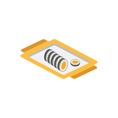sushi Vector illustration on a transparent background. Premium quality symbols. Flat icons for concept and graphic design.のイラスト素材
