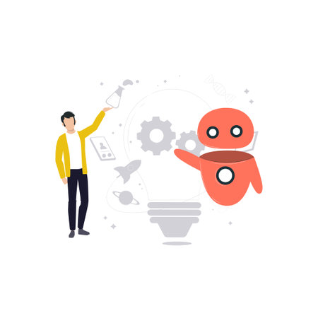 The boy is standing.のイラスト素材