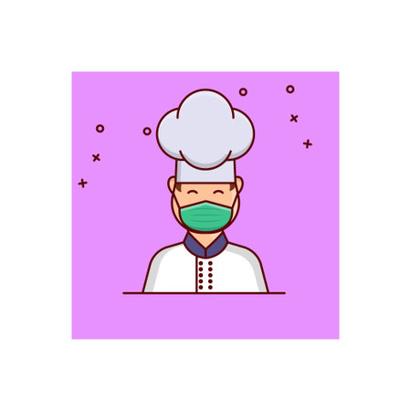 chef Vector illustration on a transparent background. Premium quality symmbols. Vector line flat icons for concept and graphic design.のイラスト素材