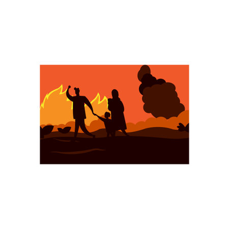 People are running away from war.のイラスト素材