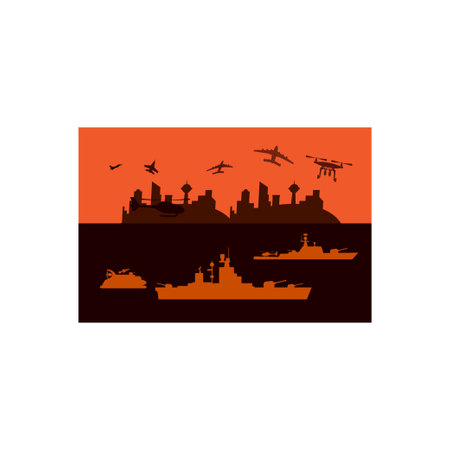 The boats are in the sea.のイラスト素材