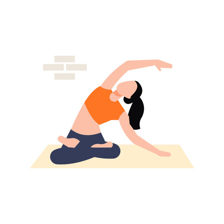 The girl is doing yoga.のイラスト素材