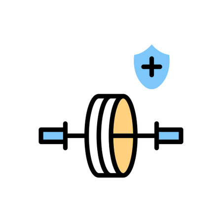 dumbbell Vector illustration on a transparent background. Premium quality symmbols. Line Color vector icons for concept and graphic design.のイラスト素材