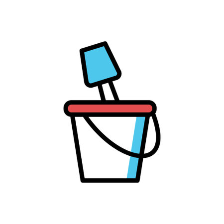 bucket Vector illustration on a transparent background. Premium quality symmbols. Line Color vector icons for concept and graphic design.のイラスト素材