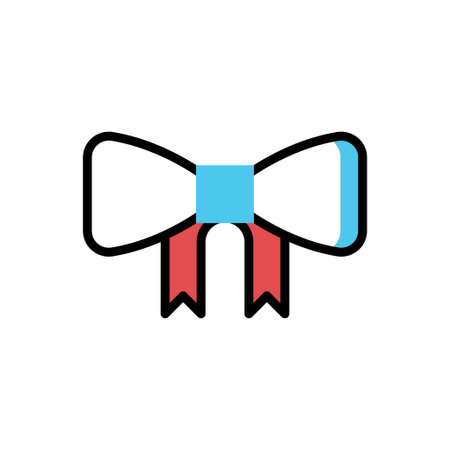 bowVector illustration on a transparent background. Premium quality symmbols. Line Color vector icons for concept and graphic design.のイラスト素材