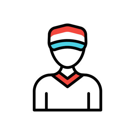 man Vector illustration on a transparent background. Premium quality symmbols. Line Color vector icons for concept and graphic design.のイラスト素材