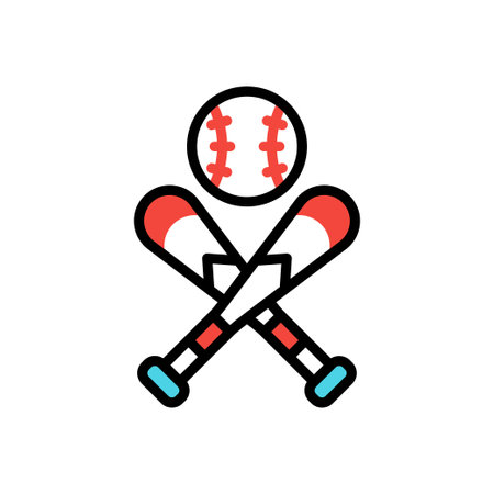 bat,ball Vector illustration on a transparent background. Premium quality symmbols. Line Color vector icons for concept and graphic design.のイラスト素材