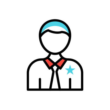 umpire Vector illustration on a transparent background. Premium quality symmbols. Line Color vector icons for concept and graphic design.のイラスト素材