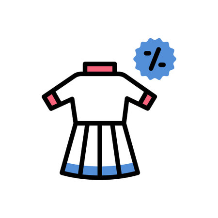 frock Vector illustration on a transparent background. Premium quality symmbols. Line Color vector icons for concept and graphic design.のイラスト素材
