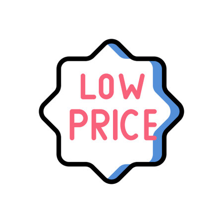 low price  Vector illustration on a transparent background. Premium quality symmbols. Line Color vector icons for concept and graphic design.のイラスト素材