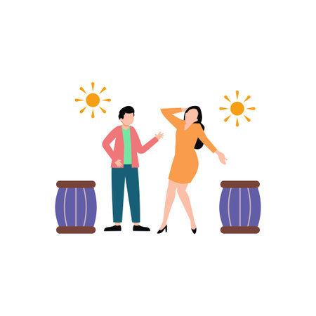 The couple is celebrating the Day of the Dead.のイラスト素材