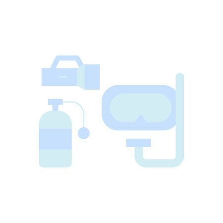 Diving mask and snorkel icon. Flat vector illustration.