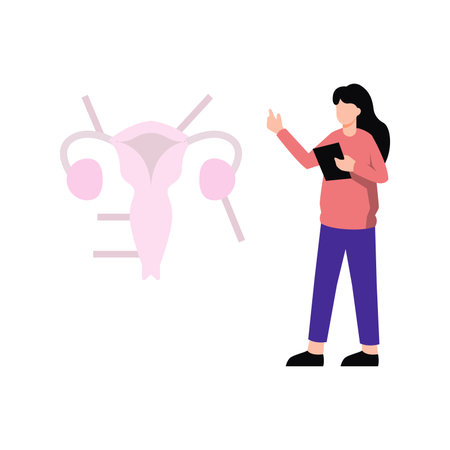 The girl is working on the vagina.のイラスト素材