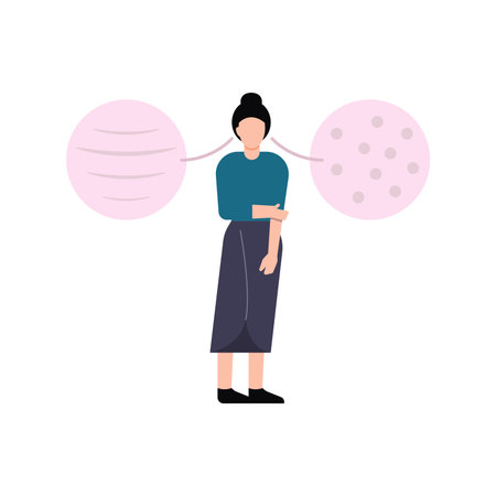 The girl is undergoing medical treatment.のイラスト素材