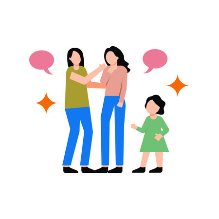 Mothers are talking.のイラスト素材