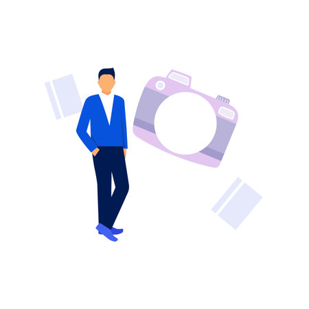 The boy is standing.のイラスト素材