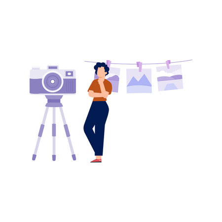 The boy is thinking something.のイラスト素材