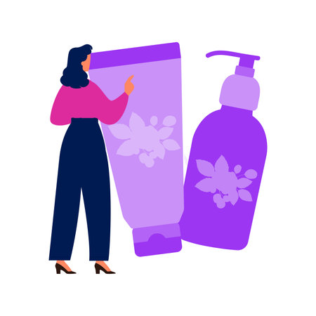 The girl is pointing at the foundation.のイラスト素材