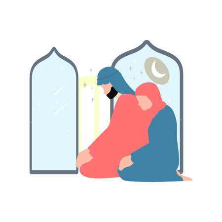 A couple is prayingのイラスト素材