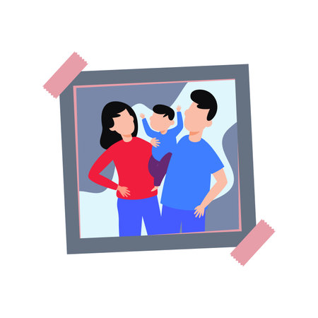 This is a family picture.のイラスト素材