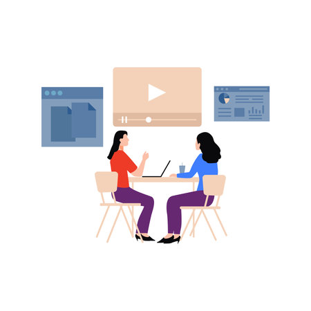 The girls are discussing business.のイラスト素材