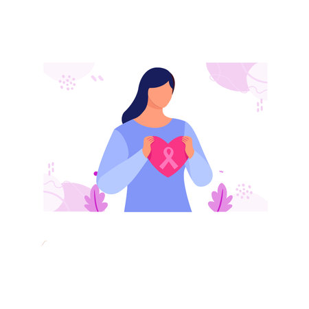 The woman is holding the heart.のイラスト素材