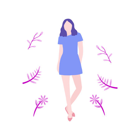 The girl stands healthy.のイラスト素材