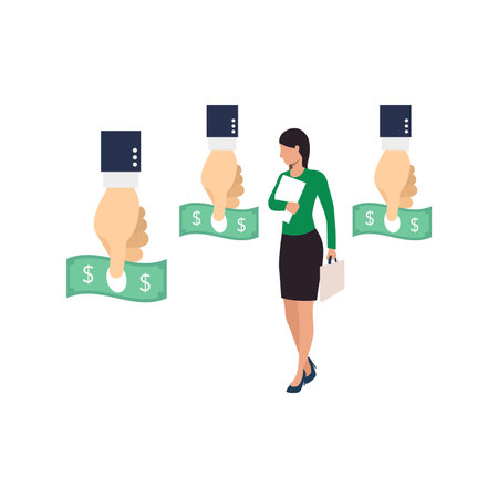 The girl is standing.のイラスト素材