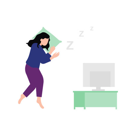 The girl is sleeping.のイラスト素材