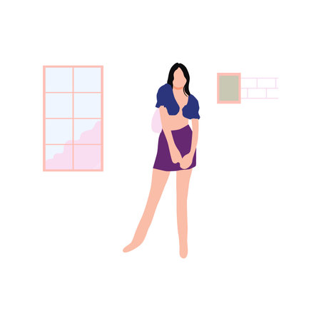 The girl is happy.のイラスト素材