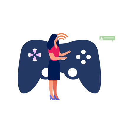 The girl is showing the game controller.