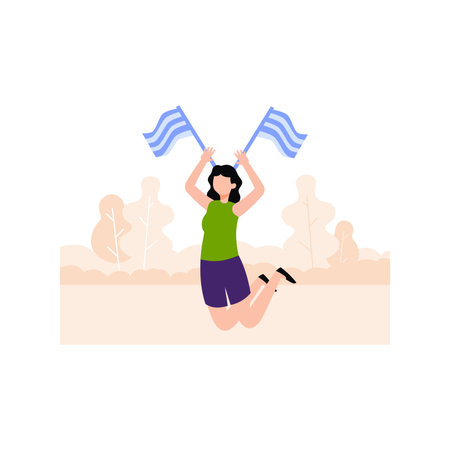 Girl is happy with pride..のイラスト素材