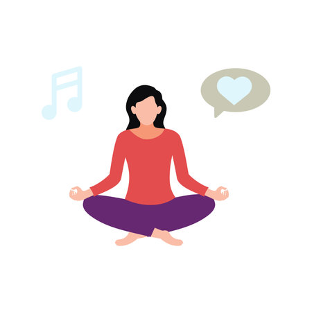 The girl is meditating.のイラスト素材