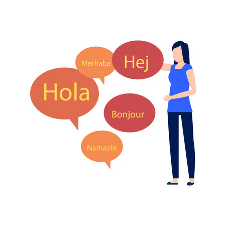 The girl is pointing to these words.のイラスト素材