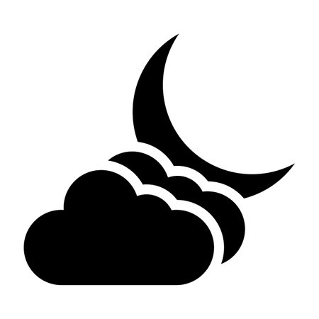 Cloudy Night Vector Icon Design Illustrationのイラスト素材