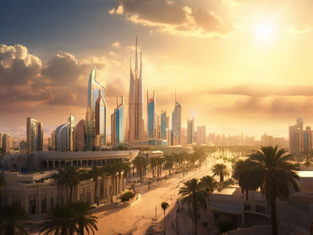 Dubai downtown UAE.の素材
