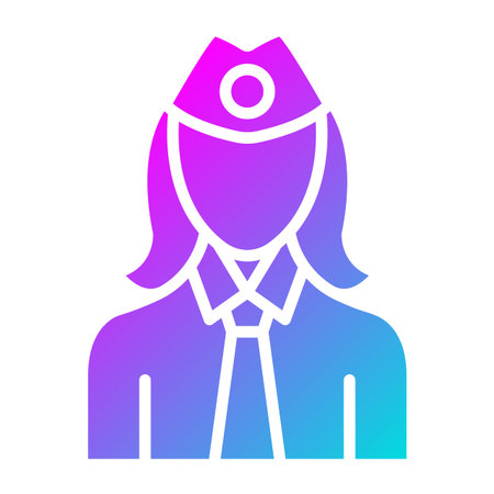Air hostess Vector Icon Design Illustrationのイラスト素材
