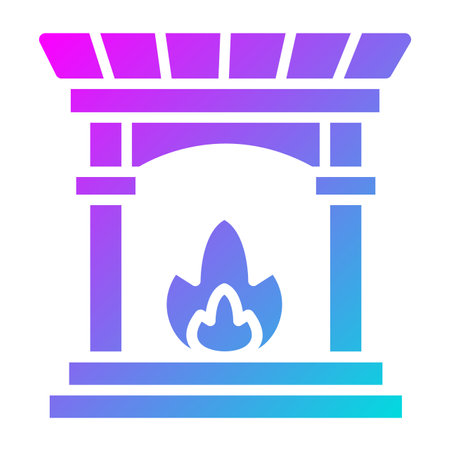 Fireplace Vector Icon Design Illustrationのイラスト素材