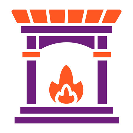 Fireplace Vector Icon Design Illustrationのイラスト素材