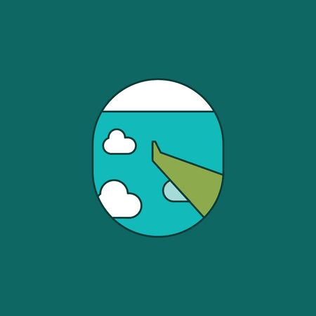 Airplane window outline iconのイラスト素材