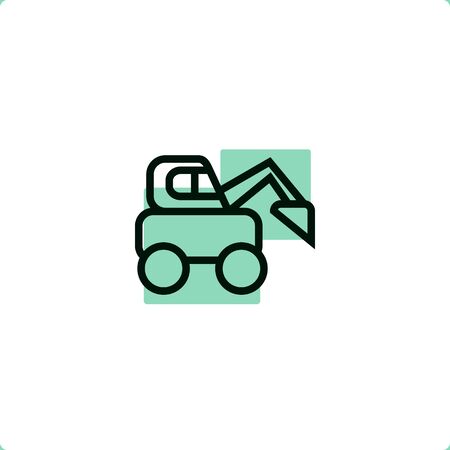 Construction Vehicles: Skid Steer Loader iconのイラスト素材