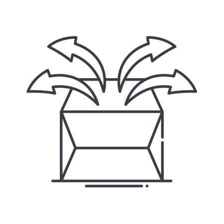 Advertising image icon, linear isolated illustration, thin line vector, web design sign, outline concept symbol with editable stroke on white background.のイラスト素材