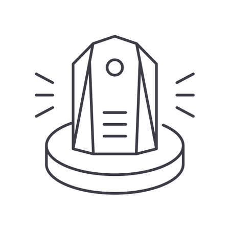 Award icon, linear isolated illustration, thin line vector, web design sign, outline concept symbol with editable stroke on white background.のイラスト素材
