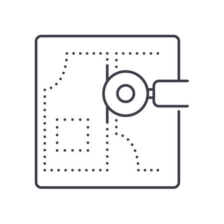 Tailoring design icon, linear isolated illustration, thin line vector, web design sign, outline concept symbol with editable stroke on white background.のイラスト素材